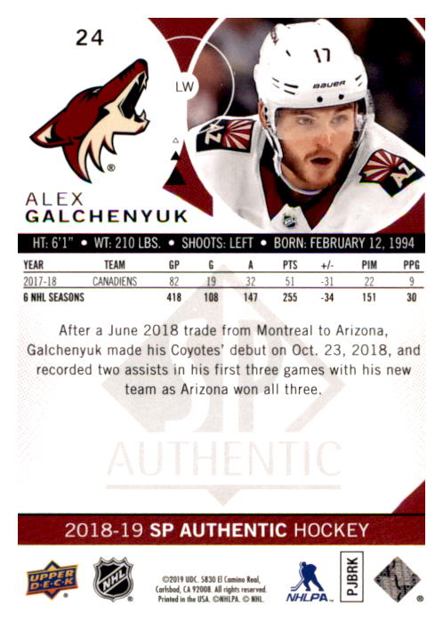 B0635- 2018-19 SP Hockey Card #s 1-140 +Parallels -You Pick- 15+ FREE US SHIP - Picture 45 of 275