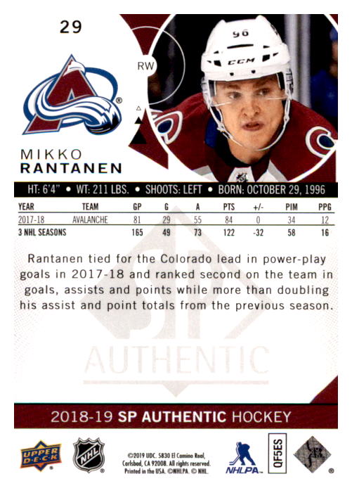 B0635- 2018-19 SP Hockey Card #s 1-140 +Parallels -You Pick- 15+ FREE US SHIP - Picture 53 of 275