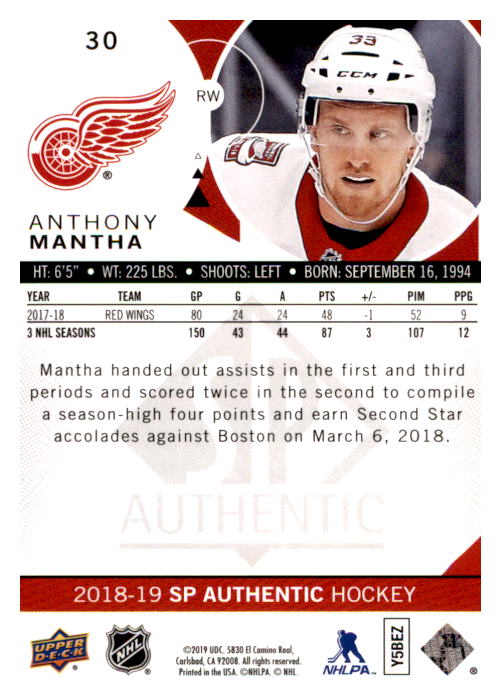 B0635- 2018-19 SP Hockey Card #s 1-140 +Parallels -You Pick- 15+ FREE US SHIP - Picture 55 of 275