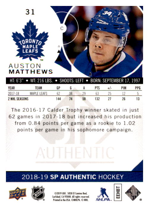 B0635- 2018-19 SP Hockey Card #s 1-140 +Parallels -You Pick- 15+ FREE US SHIP - Picture 57 of 275