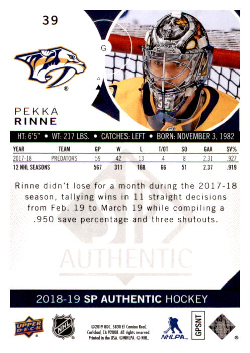 B0635- 2018-19 SP Hockey Card #s 1-140 +Parallels -You Pick- 15+ FREE US SHIP - Picture 73 of 275