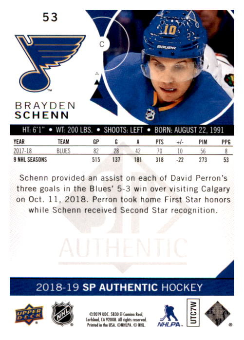 B0635- 2018-19 SP Hockey Card #s 1-140 +Parallels -You Pick- 15+ FREE US SHIP - Picture 101 of 275