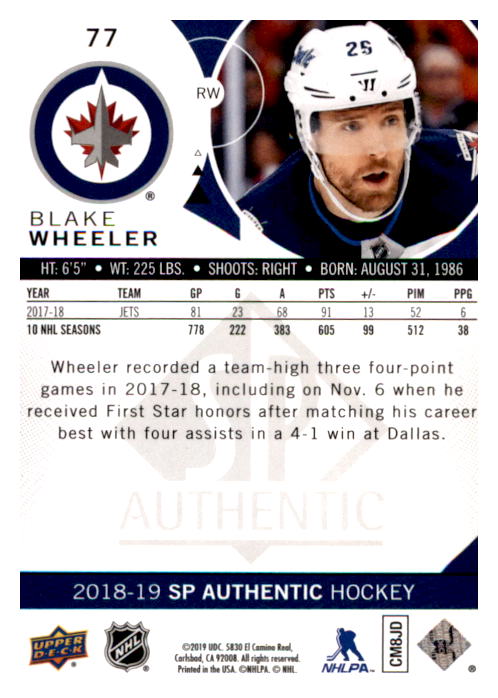 B0635- 2018-19 SP Hockey Card #s 1-140 +Parallels -You Pick- 15+ FREE US SHIP - Picture 143 of 275