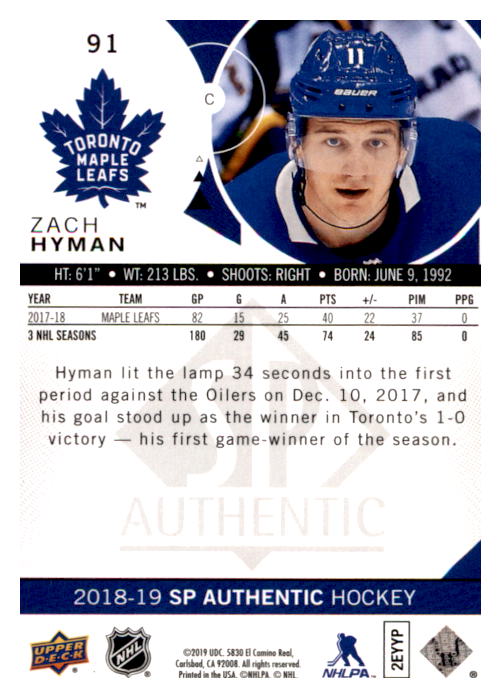 B0635- 2018-19 SP Hockey Card #s 1-140 +Parallels -You Pick- 15+ FREE US SHIP - Picture 167 of 275