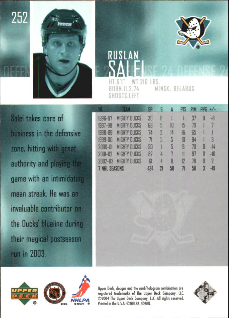 2003-04 Upper Deck Hockey Card Pick 251-465