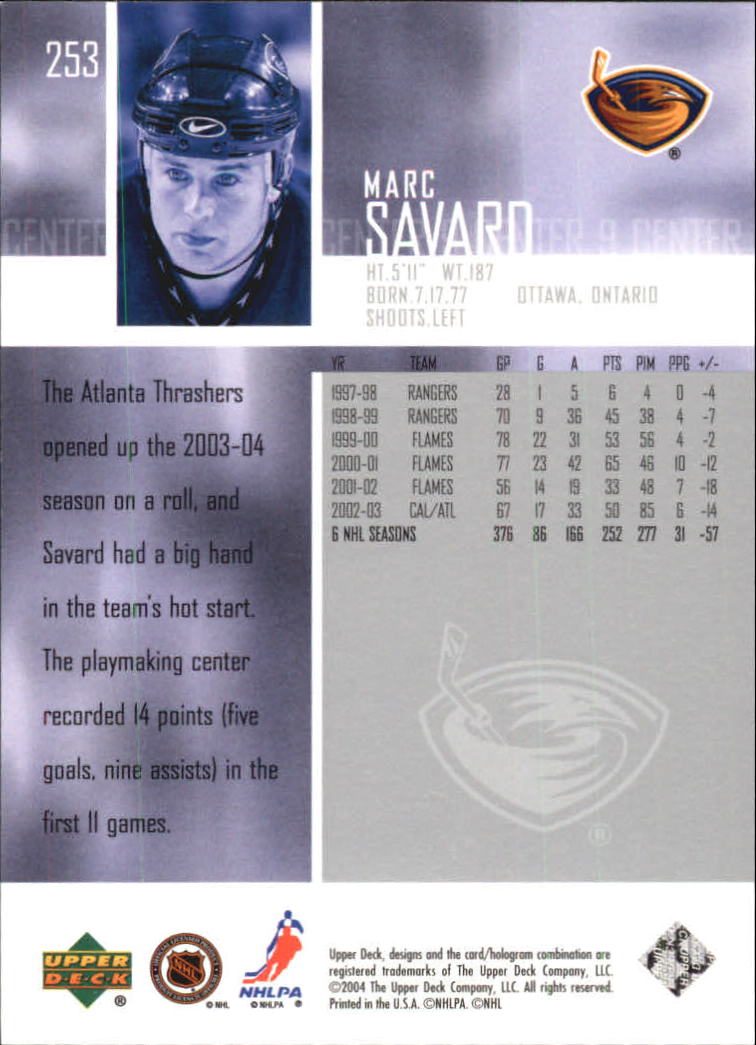 2003-04 Upper Deck Hockey Card Pick 251-465