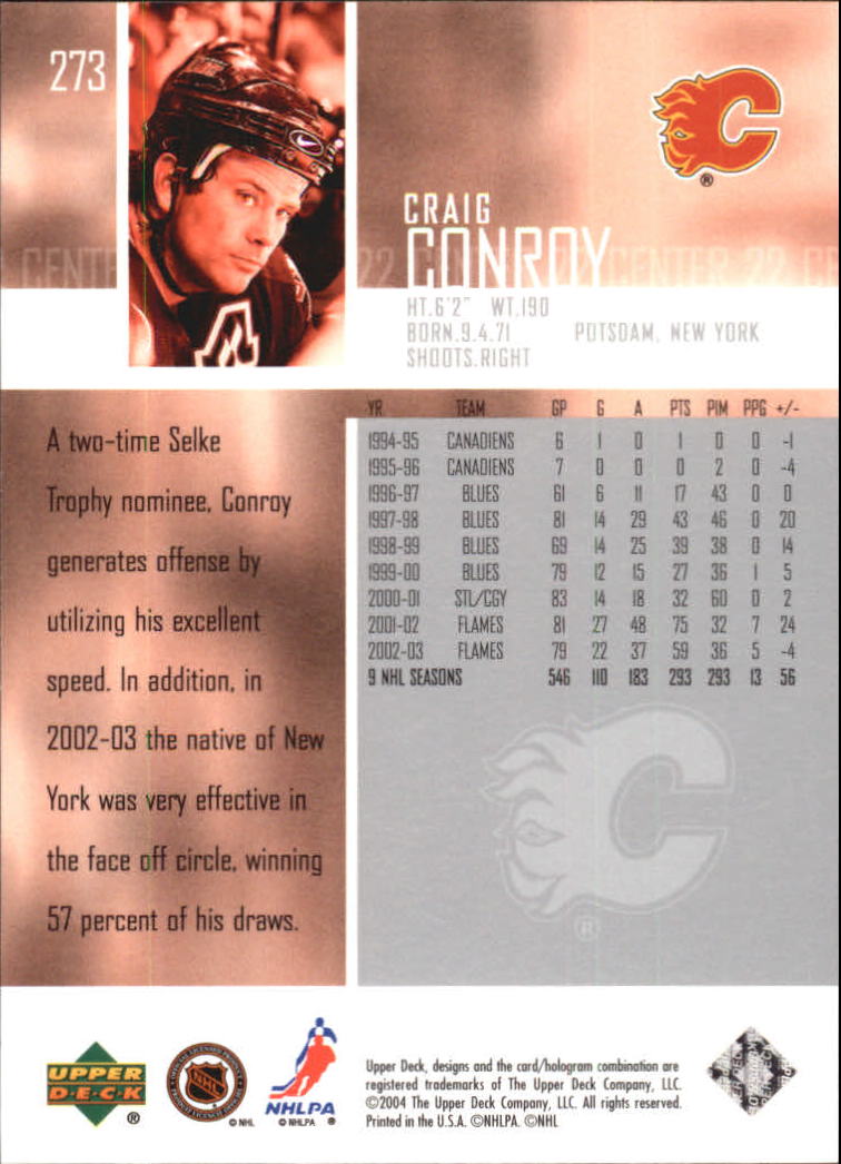 2003-04 Upper Deck #273 Craig Conroy back image