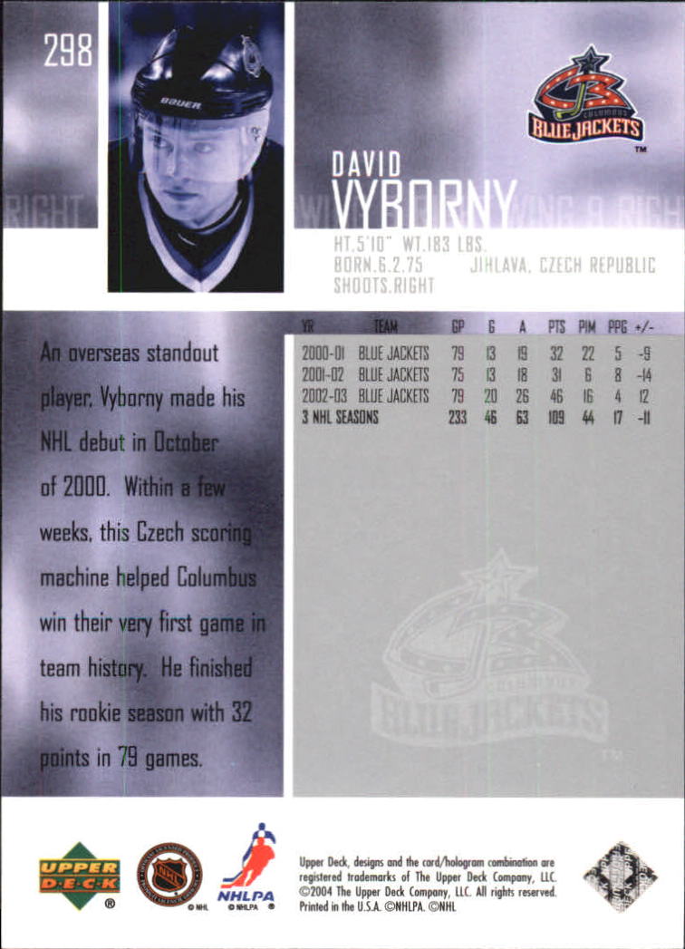 2003-04 Upper Deck Hockey Card Pick 251-465