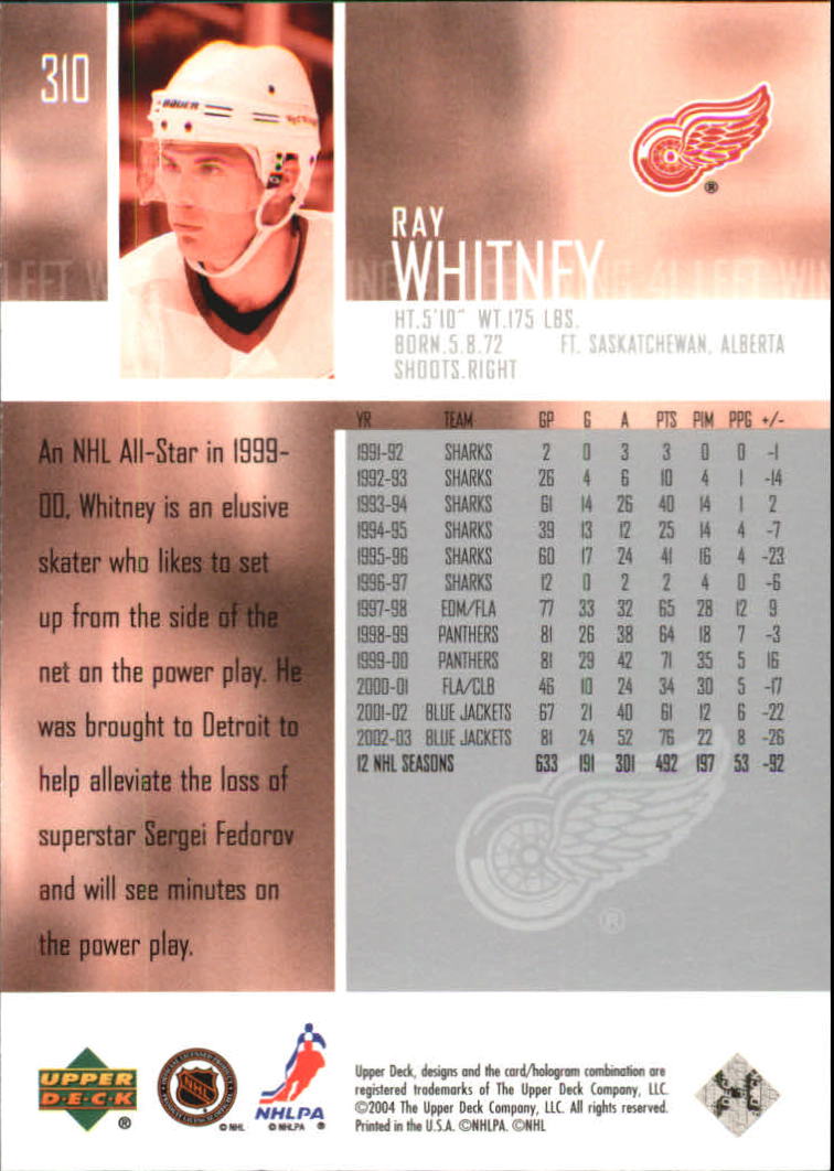 2003-04 Upper Deck Hockey Card Pick 251-465