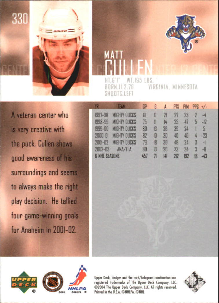 2003-04 Upper Deck Hockey Card Pick 251-465