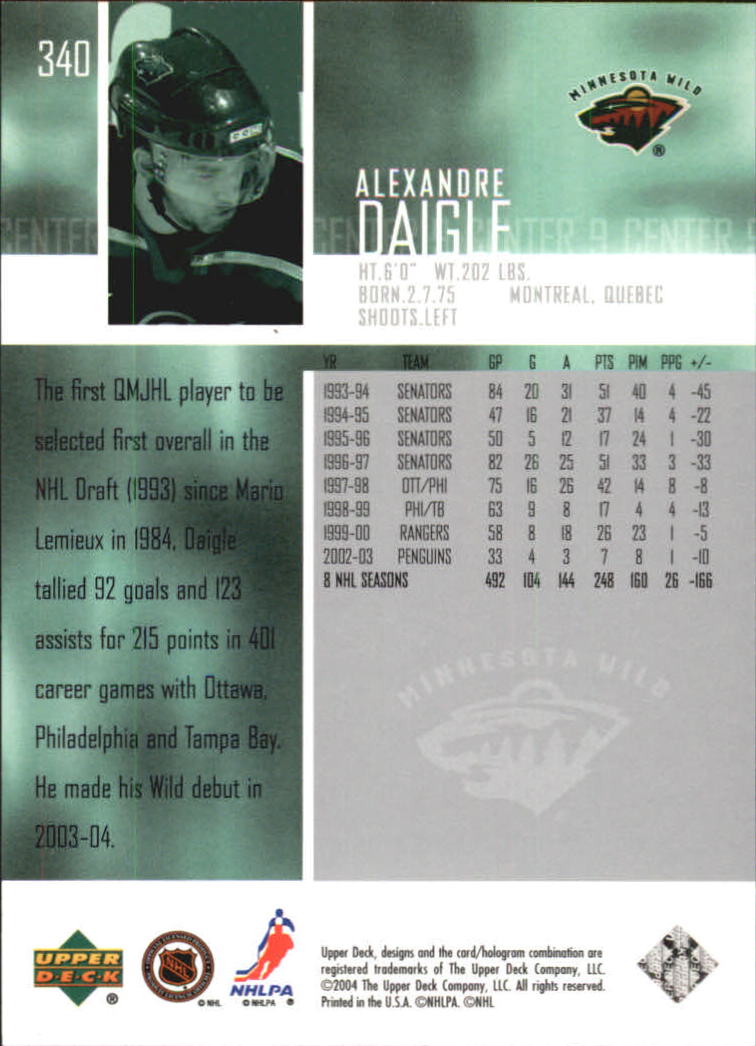 2003-04 Upper Deck Hockey Card Pick 251-465