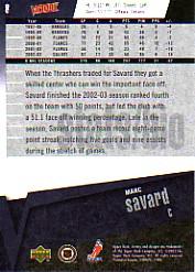 2003-04 Upper Deck Victory #8 Marc Savard back image