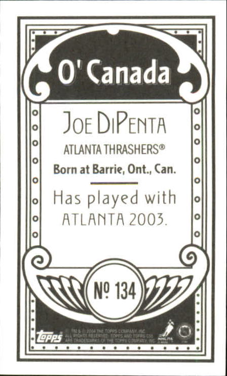 2003-04 Topps C55 Minis O Canada Back #134 Joe DiPenta back image