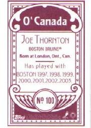 2003-04 Topps C55 Minis O Canada Back Red #100 Joe Thornton back image