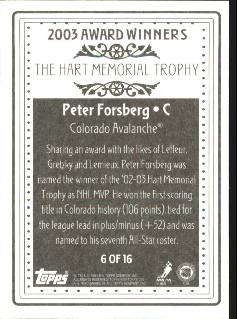 2003-04 Topps C55 Hockey Award Winners Insert Singles - You Choose - Picture 7 of 13