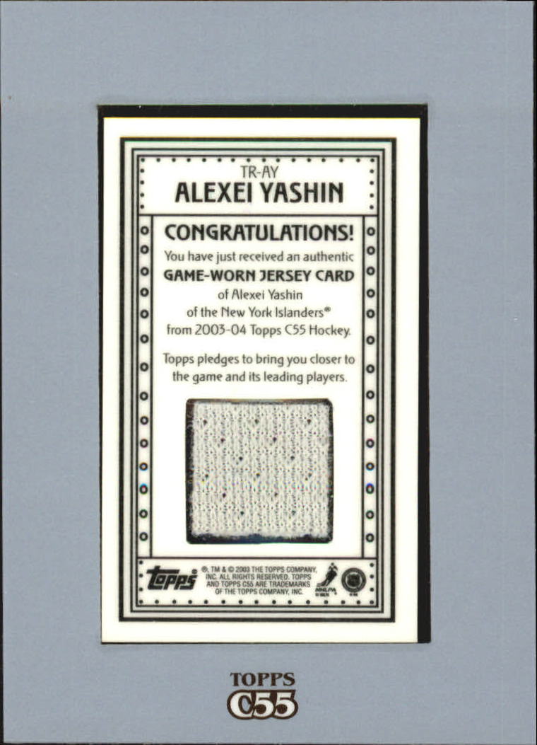 2003-04 Topps C55 Relics #TRAY Alexei Yashin E back image