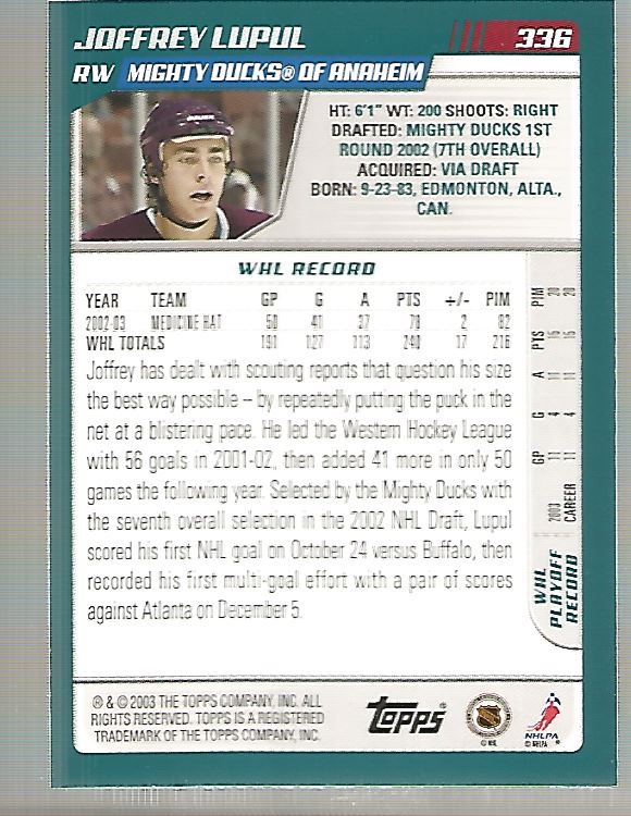 Sports Card Back