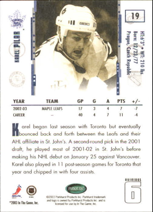 B0288- 2003-04 Parkhurst Original Six Toronto Cards -You Pick- 15+ FREE US SHIP