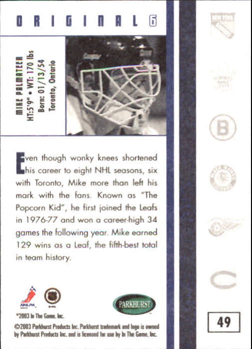 B0288- 2003-04 Parkhurst Original Six Toronto Cards -You Pick- 15+ FREE US SHIP