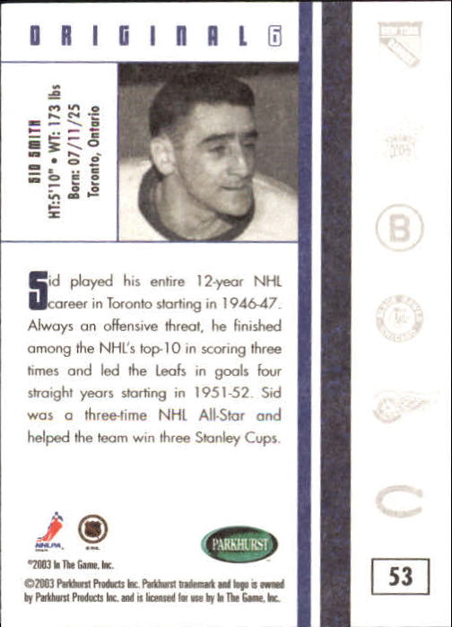 B0288- 2003-04 Parkhurst Original Six Toronto Cards -You Pick- 15+ FREE US SHIP