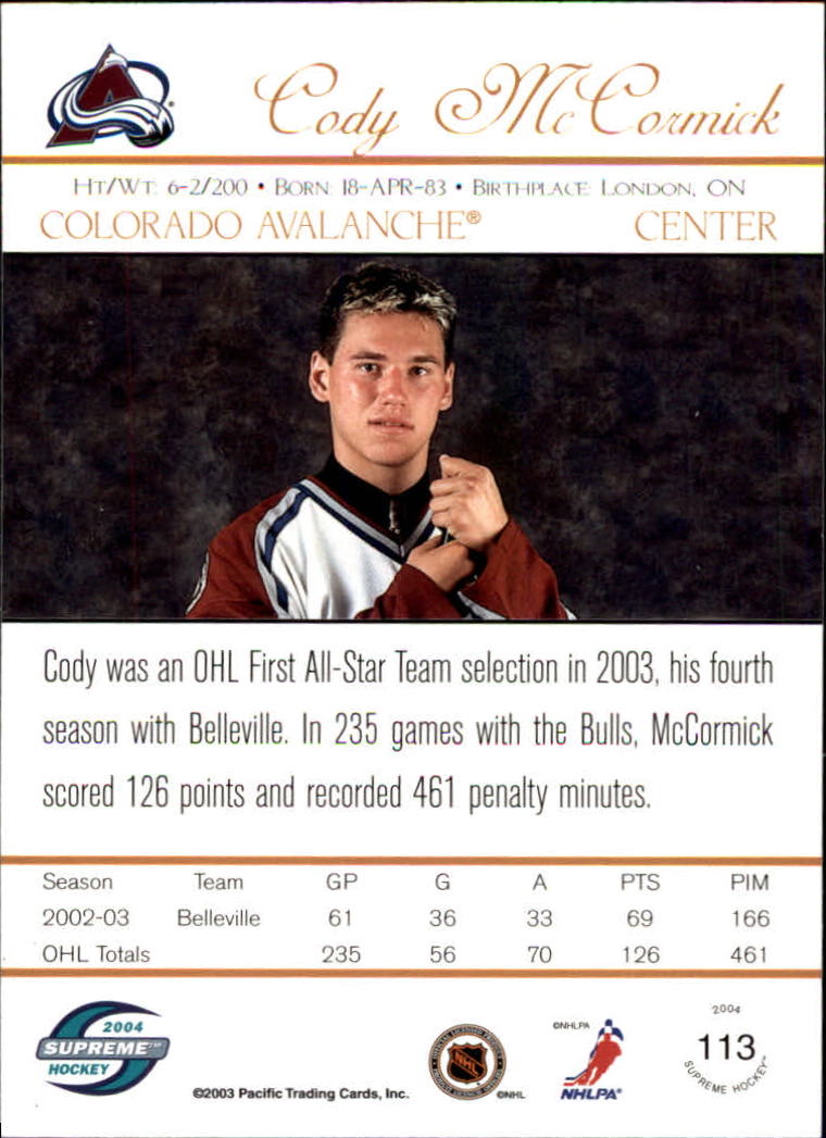 Sports Card Back