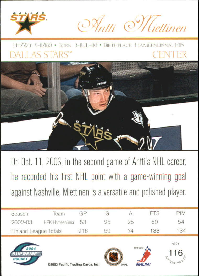 Sports Card Back