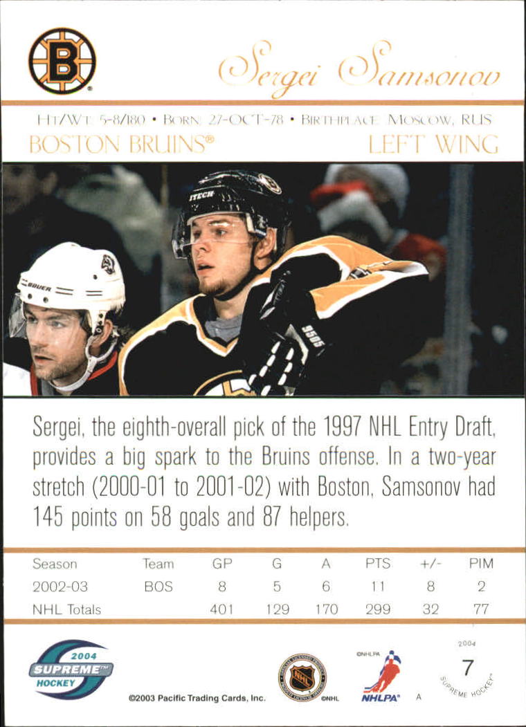 Sports Card Back