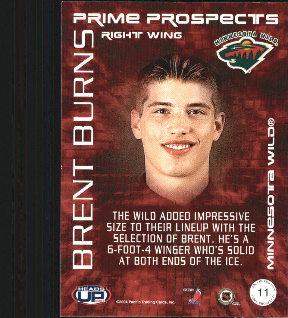 2003-04 Pacific Heads Up Prime Prospects #11 Brent Burns back image