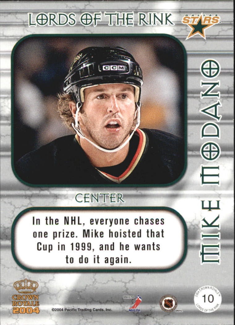 2003-04 Crown Royale Lords of the Rink #10 Mike Modano back image