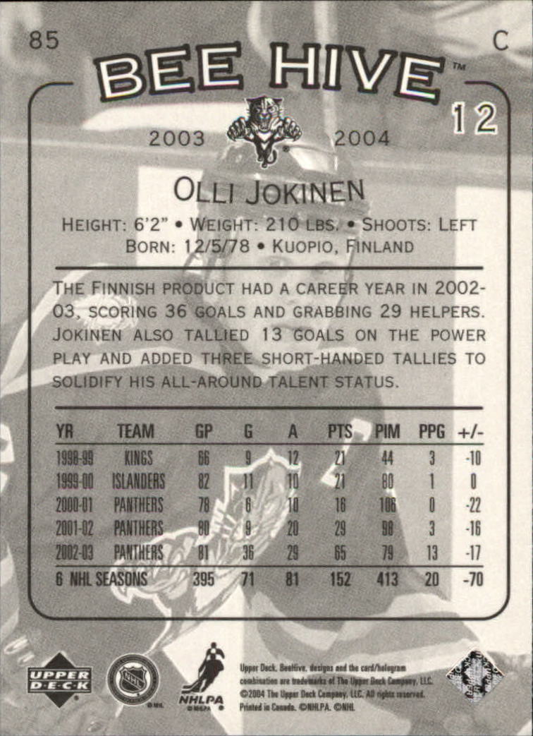 2003-04 Beehive #85 Olli Jokinen back image