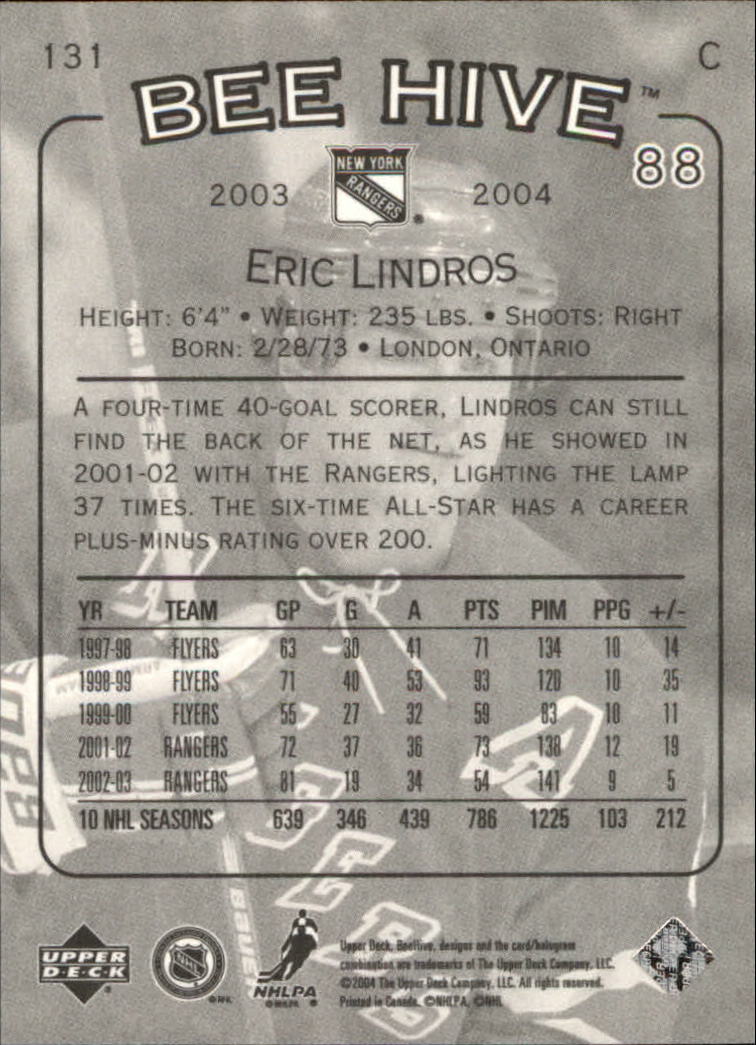 2003-04 Beehive #131 Eric Lindros back image