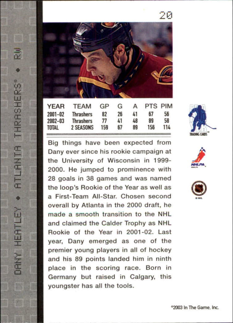 2003-04 BAP Memorabilia #20 Dany Heatley back image