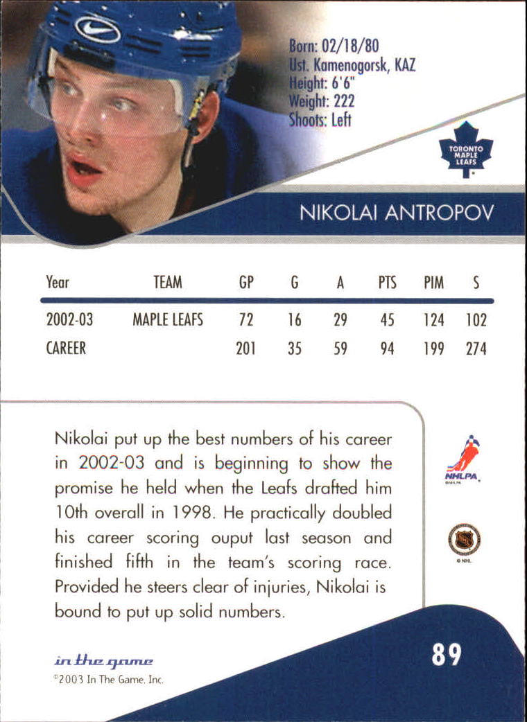B1329- 2003-04 ITG Toronto Star Hockey Cards 1-100 -You Pick- 15+ FREE US SHIP - Bild 112 von 123