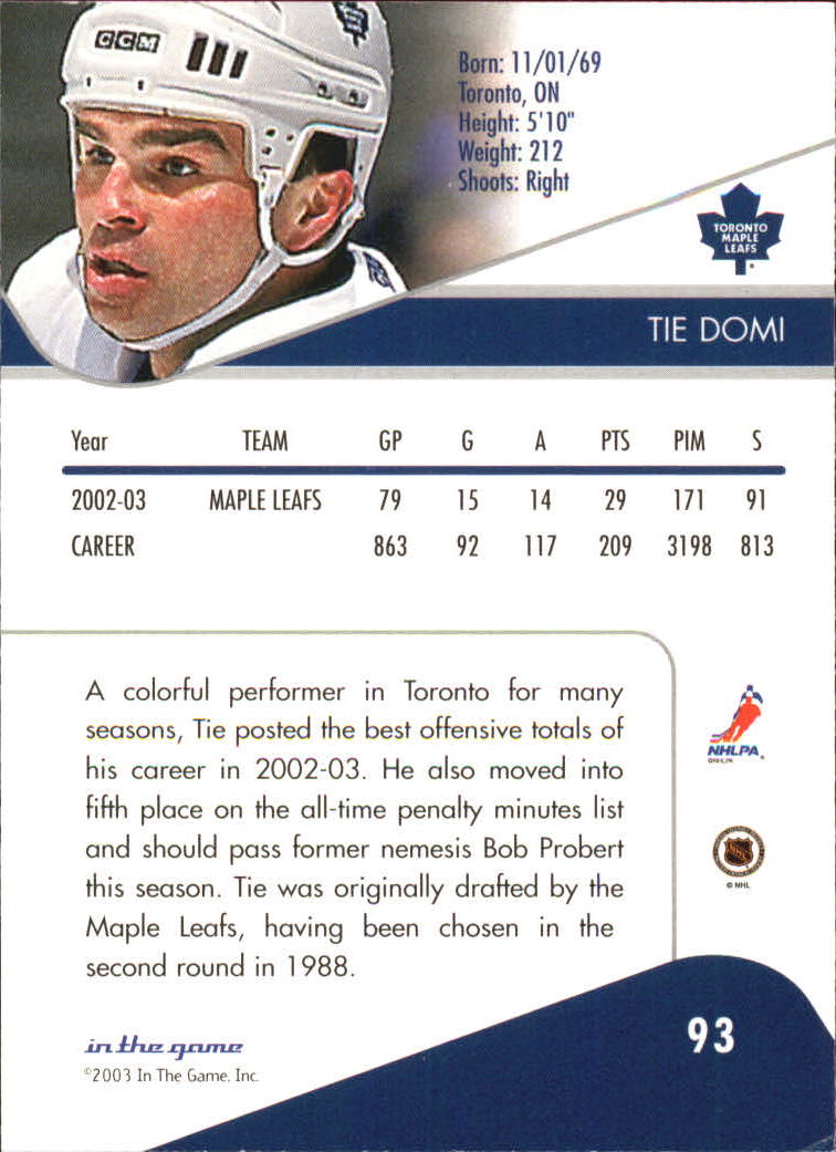 B1329- 2003-04 ITG Toronto Star Hockey Cards 1-100 -You Pick- 15+ FREE US SHIP - Bild 116 von 123