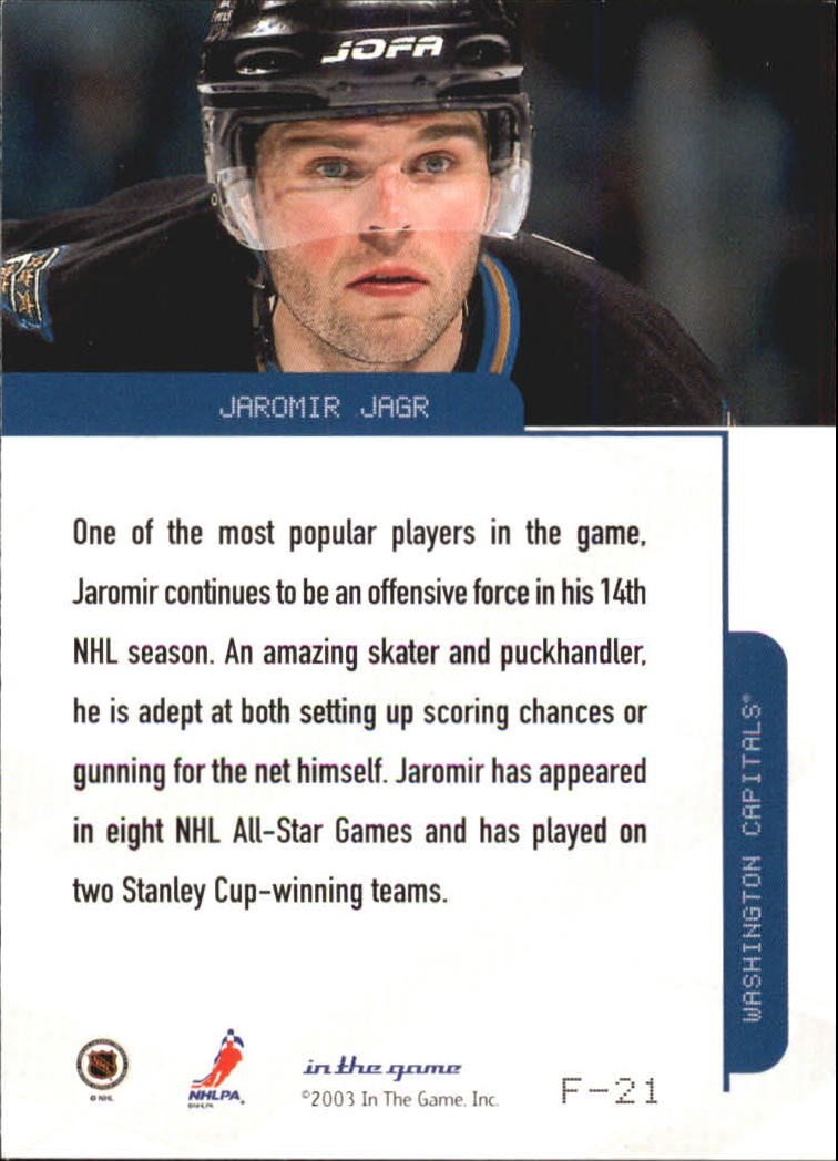 2003-04 ITG Toronto Star Foil #21 Jaromir Jagr back image