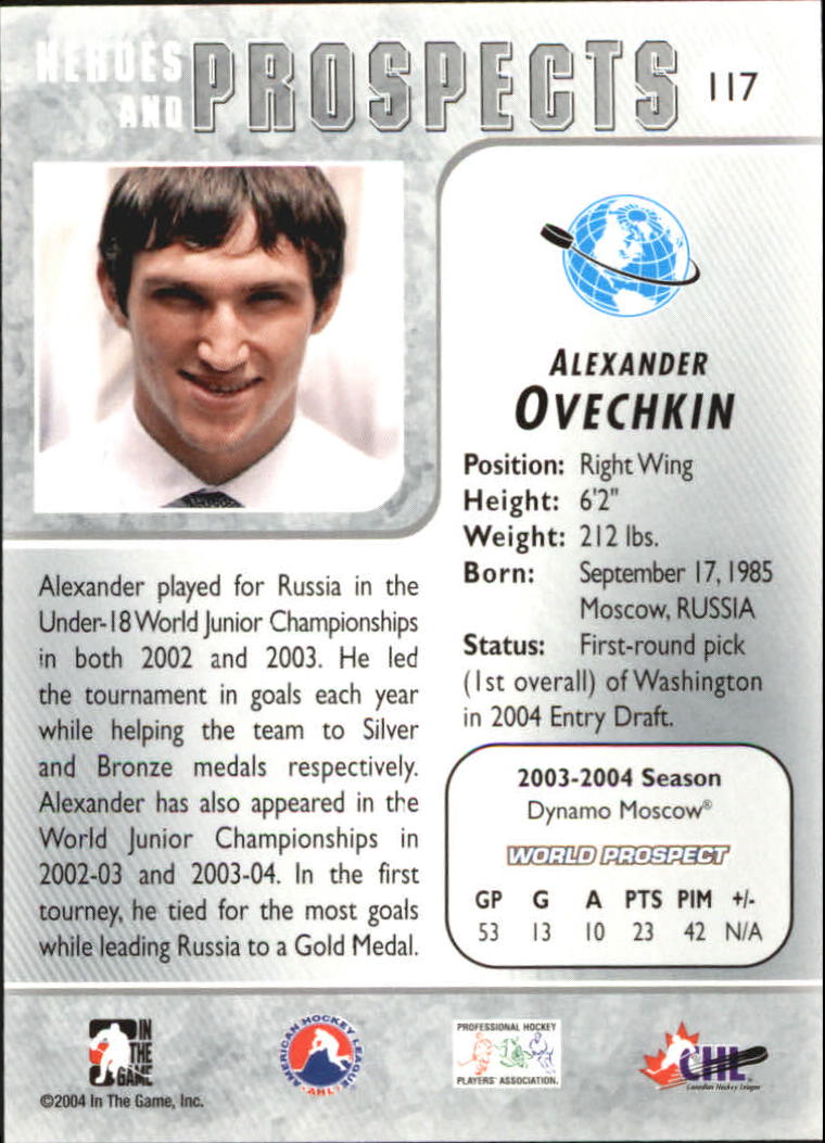 2004-05 ITG Heroes and Prospects #117 Alexander Ovechkin back image