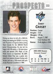 2004-05 ITG Heroes and Prospects #222 Sidney Crosby back image