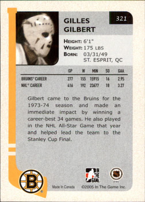 2004-05 ITG Franchises US East #321 Gilles Gilbert back image