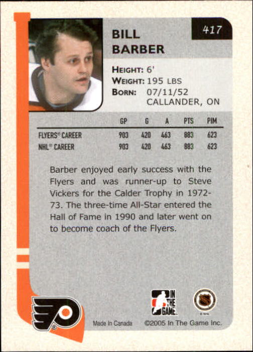 2004-05 In the Game Franchises US East Edition - #417 Bill Barber