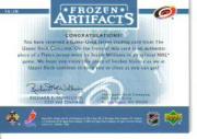 2005-06 Artifacts Frozen Artifacts #FAJW Justin Williams back image