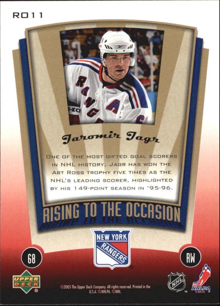 2005-06 Upper Deck MVP Rising to the Occasion #RO11 Jaromir Jagr back image