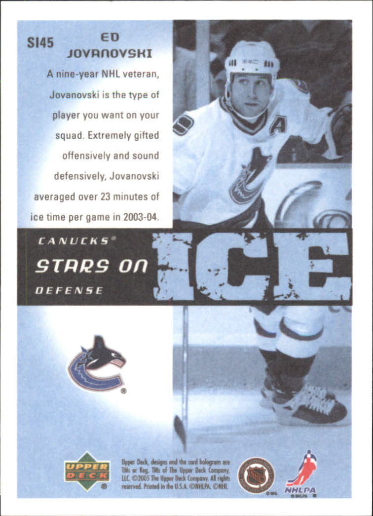2005-06 Upper Deck Victory Stars on Ice #SI45 Ed Jovanovski back image