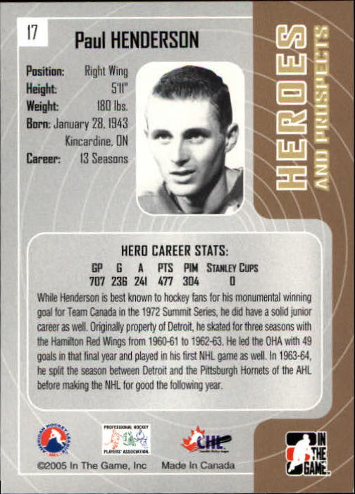 B2727- 2005-06 ITG Heroes and Prospects Hk 1-430+ -You Pick- 15+ FREE US SHIP