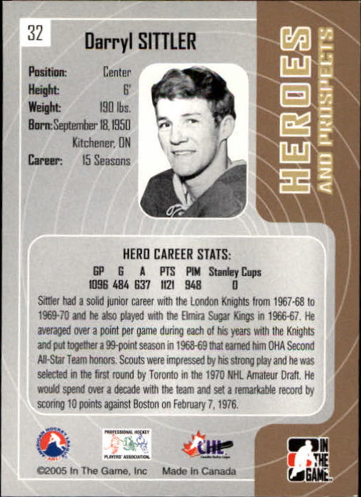 B2727- 2005-06 ITG Heroes and Prospects Hk 1-430+ -You Pick- 15+ FREE US SHIP