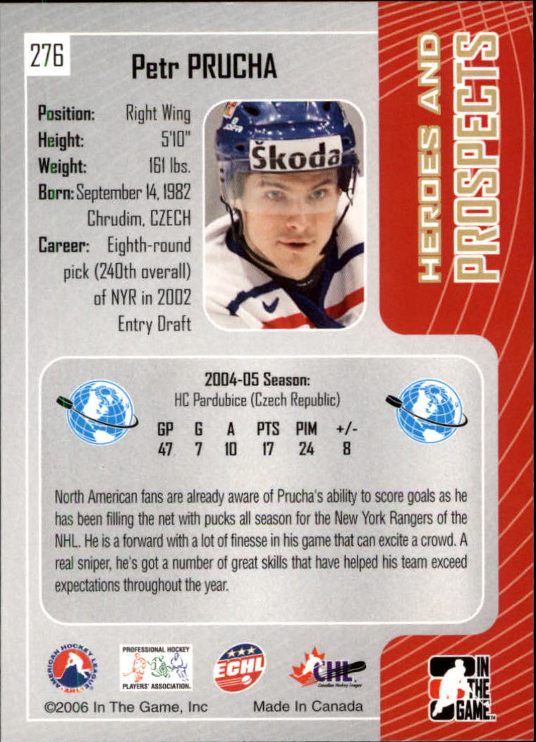 2005-06 ITG Heroes and Prospects #276 Petr Prucha back image
