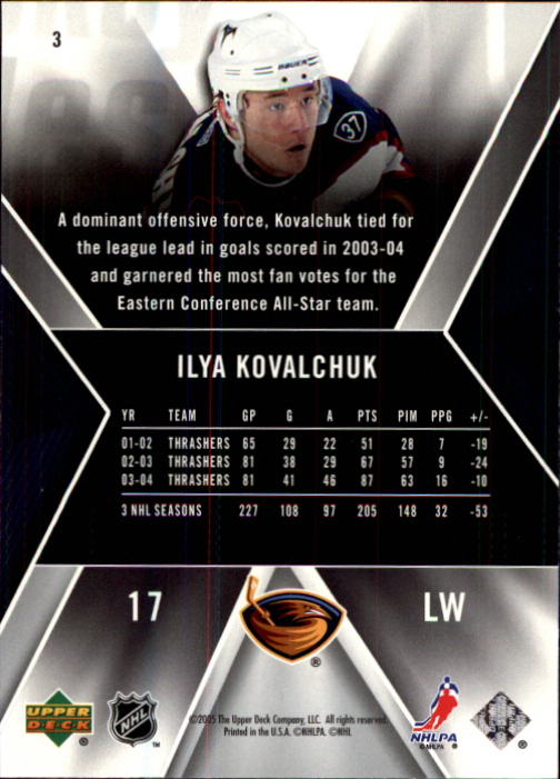 2005-06 SPx #3 Ilya Kovalchuk back image