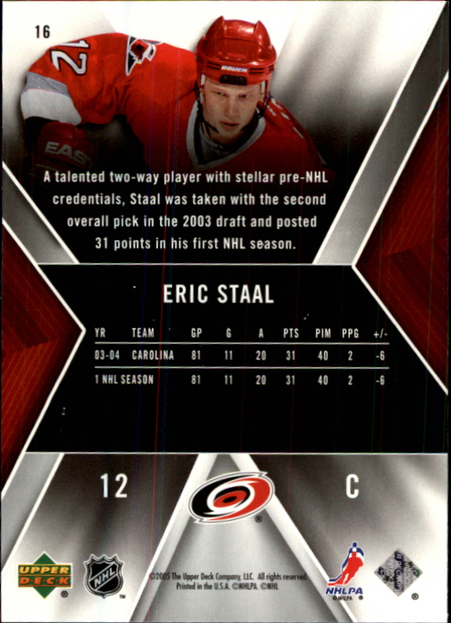 2005-06 SPx #16 Eric Staal back image