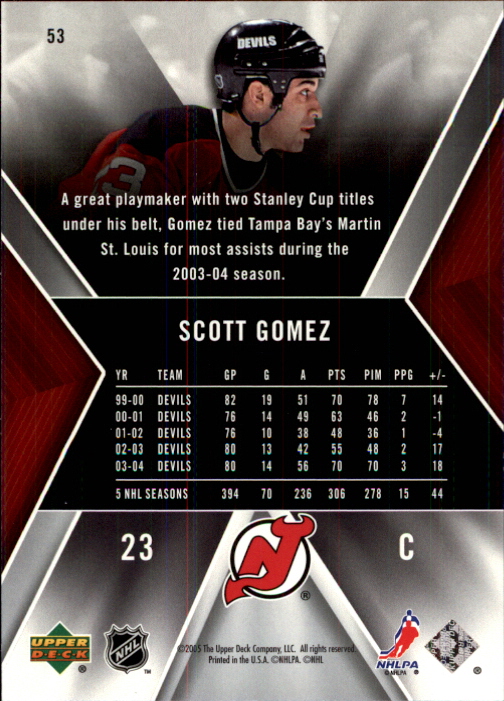 2005-06 SPx #53 Scott Gomez back image