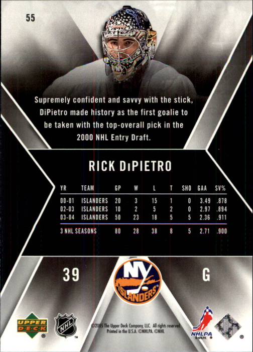2005-06 SPx #55 Rick DiPietro back image