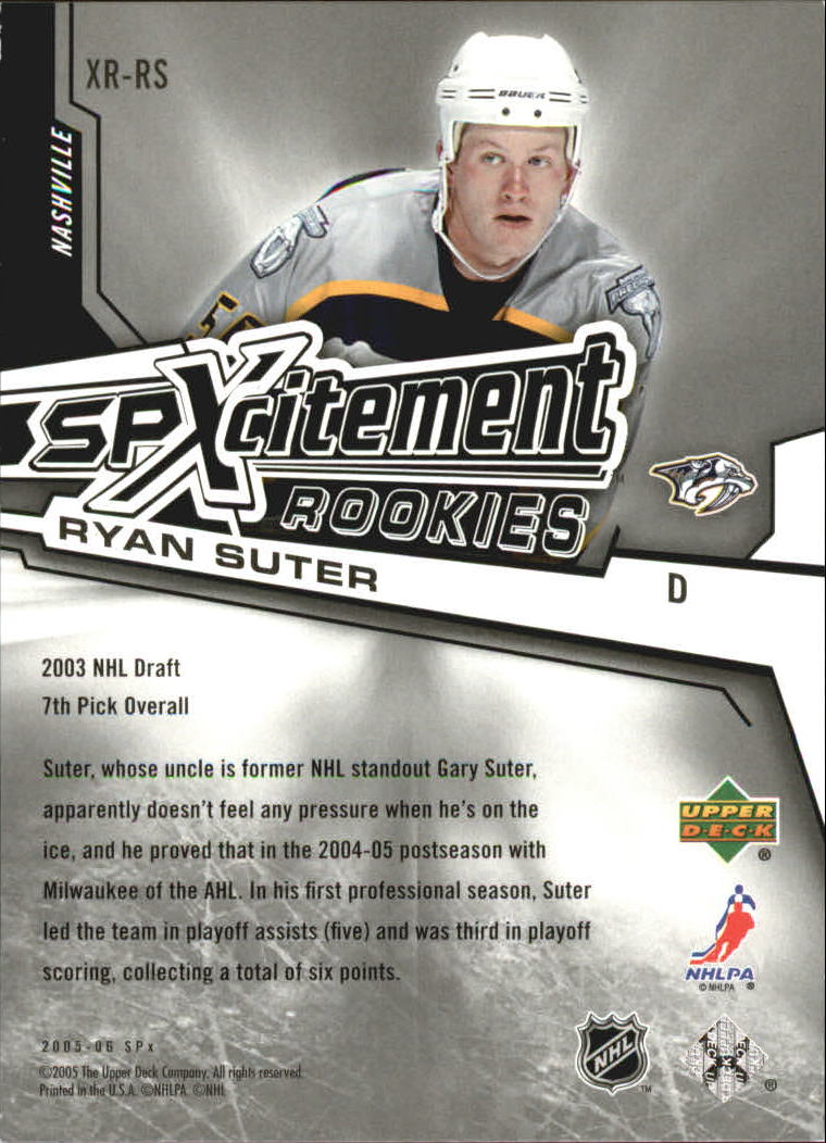 2005-06 SPx Xcitement Rookies #XRRS Ryan Suter back image